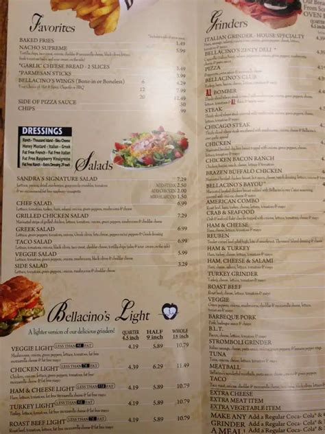 bellacinos|bellacino's menu.